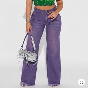 Fashion Nova Purple Flare Jeans